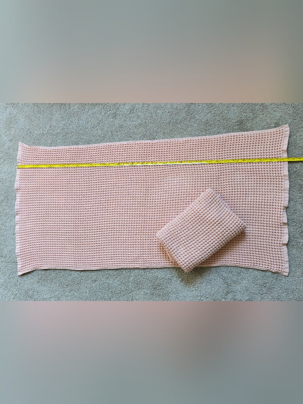 Set of 2 Casaluna Waffle Towels 30x60 Inches 26x56 Clay Pink Cotton